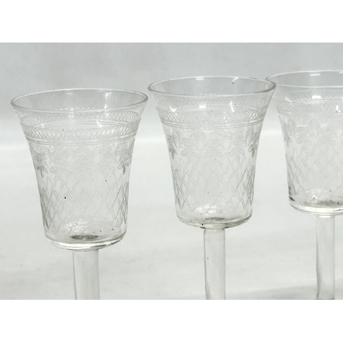 78 - A collection of 19th Century drinking glasses. Including 1 small George III glass 7cm. Late 19th Cen... 