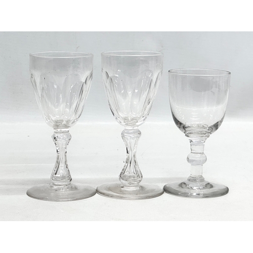 78 - A collection of 19th Century drinking glasses. Including 1 small George III glass 7cm. Late 19th Cen... 