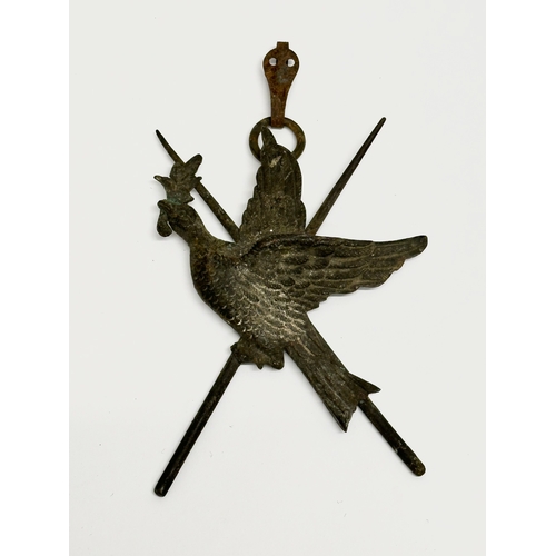 517 - A large 19th Century Peace Dove pendant. 8x7cm