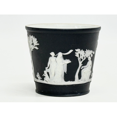 242 - A pair of small 19th Century Wedgwood “Jasper Ware” pots. Circa 1860-1890. 7.5x7cm.