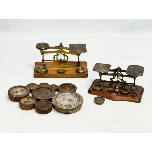 519 - Two Late 19th Century postal scales with weights.