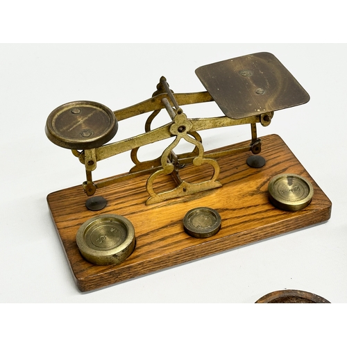 519 - Two Late 19th Century postal scales with weights.