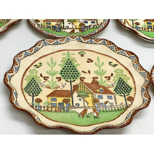 206 - Royal Doulton Sampler. A set of 12 Early 20th Century Royal Doulton plates in the Sampler pattern. C... 