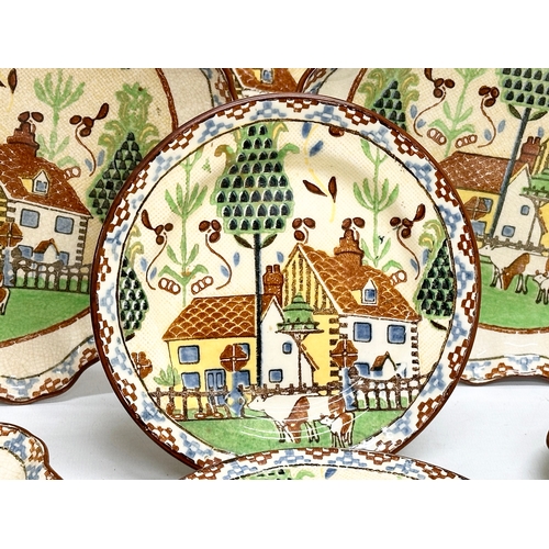 206 - Royal Doulton Sampler. A set of 12 Early 20th Century Royal Doulton plates in the Sampler pattern. C... 