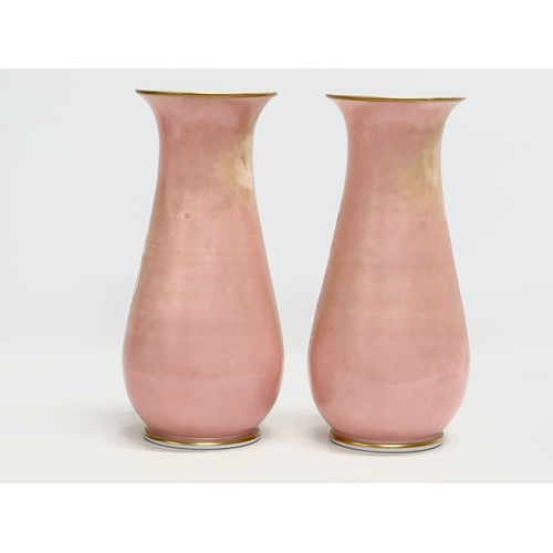 4 - A pair of large 19th Century French opaline glass vases. 35cm