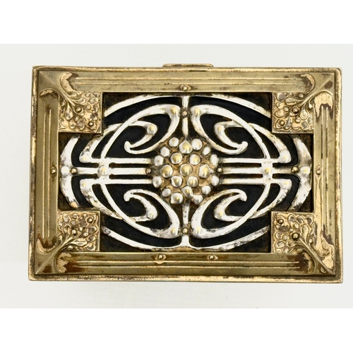 8 - A Late 19th Century Art Nouveau brass jewellery box. With impressed “X” mark on bottom. Circa 1890-1... 