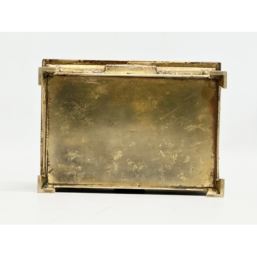 8 - A Late 19th Century Art Nouveau brass jewellery box. With impressed “X” mark on bottom. Circa 1890-1... 