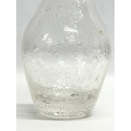 153 - Biot Glass for Fauchon 1886. A signed bubble glass bottle vase.