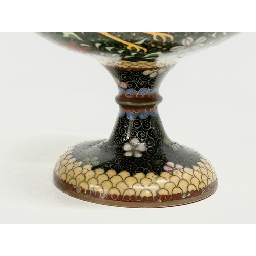 84 - A Japanese cloisonné enamel incense burner. Meiji Period (1868-1912) 9x13.5cm.