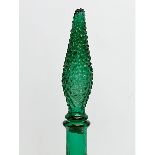 171 - A large Italian Mid Century Genie bottle decanter. Empoli, Italy. 54cm