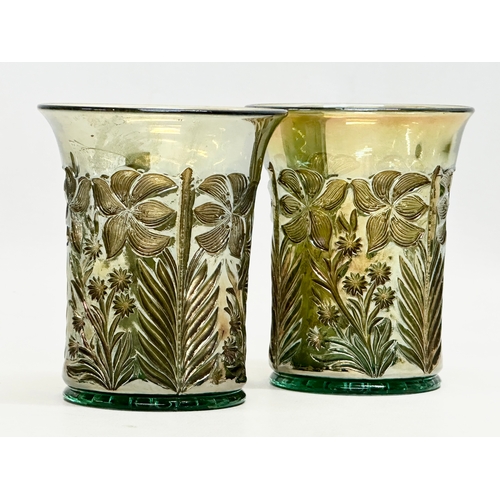 212 - Tiger Lily. A pair of Early 20th Century “Tiger Lily” beakers by Imperial Glass. Circa 1910. 8.5x10.... 