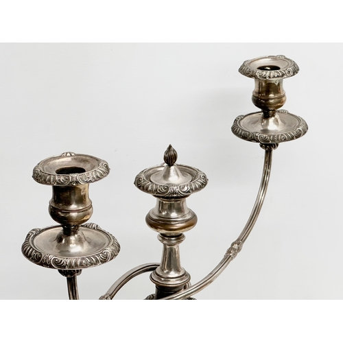 48 - A large 19th Century silver plate on copper candelabra. 48x57cm.