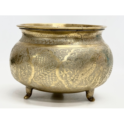 263 - A Late 19th Century Burmese brass jardiniere. 19x13.5cm.