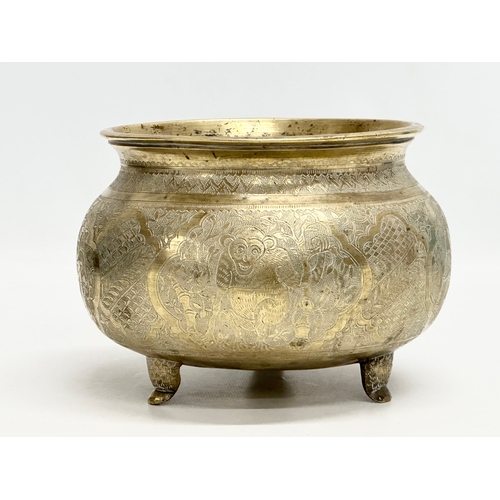 263 - A Late 19th Century Burmese brass jardiniere. 19x13.5cm.