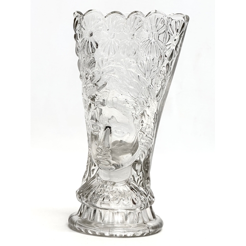 245 - A Late 19th/Early 20th Century pressed glass spill vase, in the Grecian style with laurel leaf decor... 