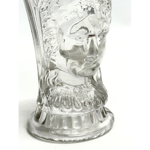 245 - A Late 19th/Early 20th Century pressed glass spill vase, in the Grecian style with laurel leaf decor... 