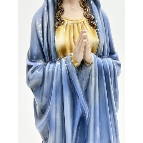 265 - Wien Keramos. A large Austrian pottery Virgin Mary figurine. By Wien Keramos. 59cm