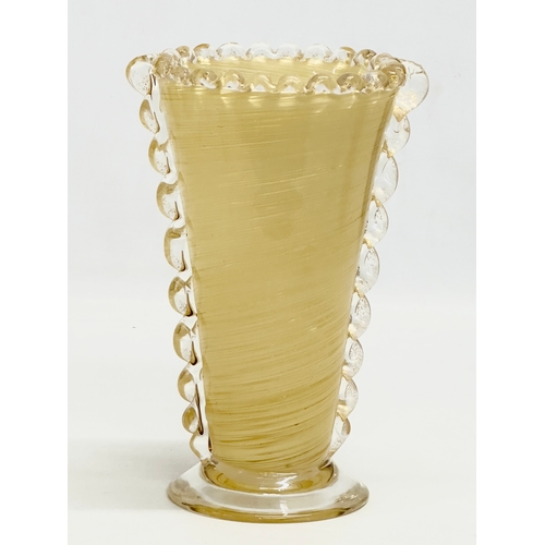 34 - A 1950’s Murano Glass swirl agate vase. In the manner of Barovier And Toso. 14x12x21cm.