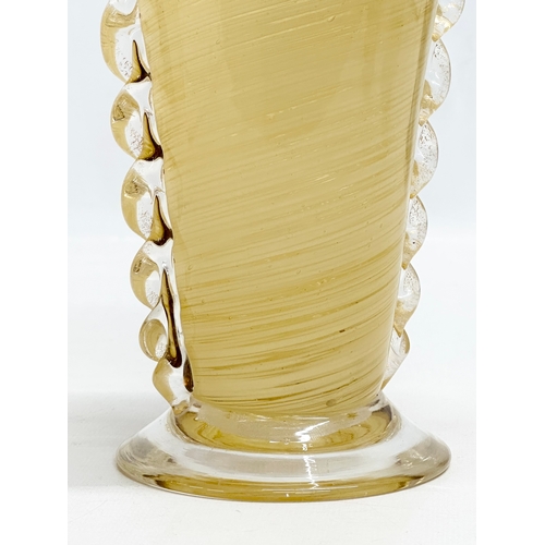 34 - A 1950’s Murano Glass swirl agate vase. In the manner of Barovier And Toso. 14x12x21cm.