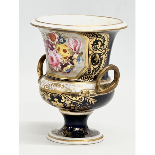 13 - An Early 19th Century Crown Derby campana vase. Circa 1800-1810. 14x17cm.