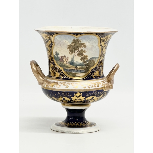 14 - A Late 18th/Early 19th Century Crown Derby campana vase. In North Wales. Circa 1782-1825. 15x14x16.5... 