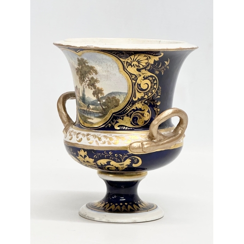 14 - A Late 18th/Early 19th Century Crown Derby campana vase. In North Wales. Circa 1782-1825. 15x14x16.5... 