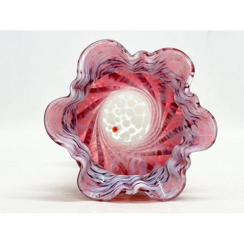 180 - Legras Glass. An Early 20th Century French cranberry splatter glass vase by Legras Glass. Circa 1910... 