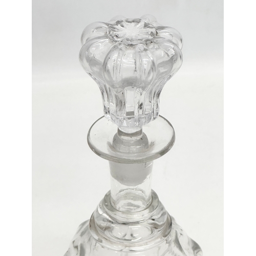 283 - A Victorian glass bell decanter. 28cm