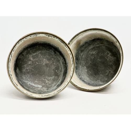 181 - A pair of Late 19th Century Chinese engraved brass bowls/jardineres. With Emperor Xuande character m... 