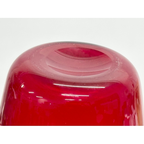 312 - A large ruby glass jug designed by Geoffrey Baxter for Whitefriars. 25.5cm