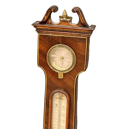 115 - D. Fagioli. An Early 19th Century inlaid mahogany barometer by D. Fagioli. Circa 1810-1820. 98cm