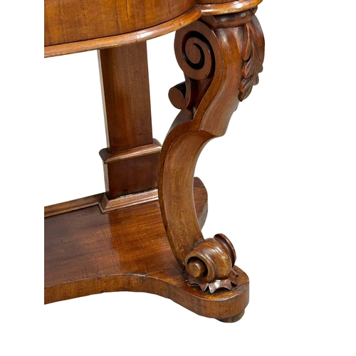 221 - A 19th Century Victorian mahogany console table, on cabriole legs. 106x47x70xcm(1)