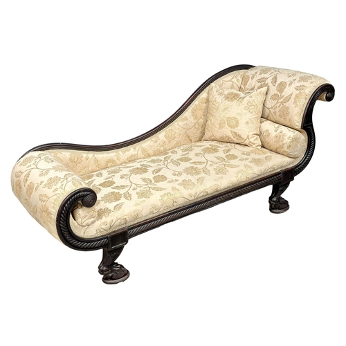 3 - A Regency period Anglo West Indian, Spanish mahogany chaise lounge. Circa 1810. 204cm