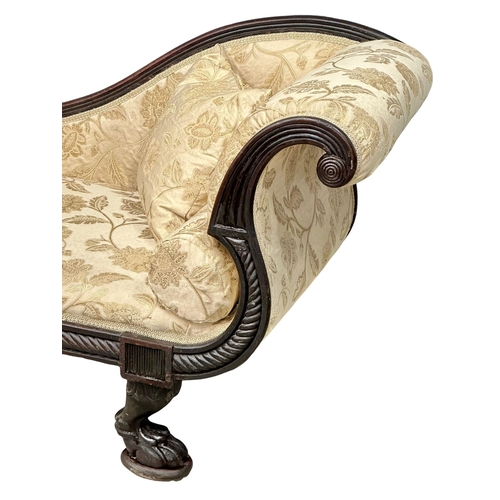 3 - A Regency period Anglo West Indian, Spanish mahogany chaise lounge. Circa 1810. 204cm