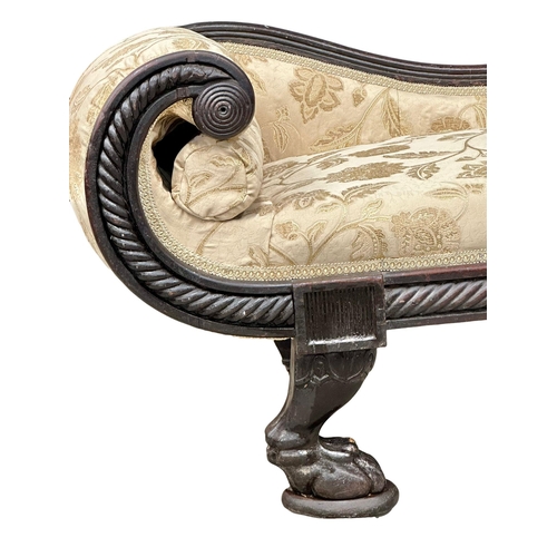 3 - A Regency period Anglo West Indian, Spanish mahogany chaise lounge. Circa 1810. 204cm