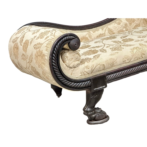 3 - A Regency period Anglo West Indian, Spanish mahogany chaise lounge. Circa 1810. 204cm