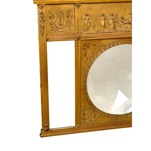 59 - A Late 19th Century Regency style gilt framed mirror. Circa 1880. 120x94cm