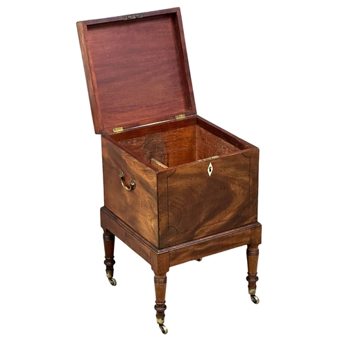 71 - A Late George III inlaid mahogany cellarette. Circa 1800-1820. 41x41x62cm. (1)