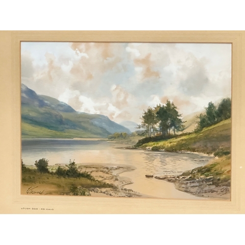 428 - George Trevor. A watercolour drawing. Lough Doo, County Mayo. 37x27cm. Frame 58x47cm.