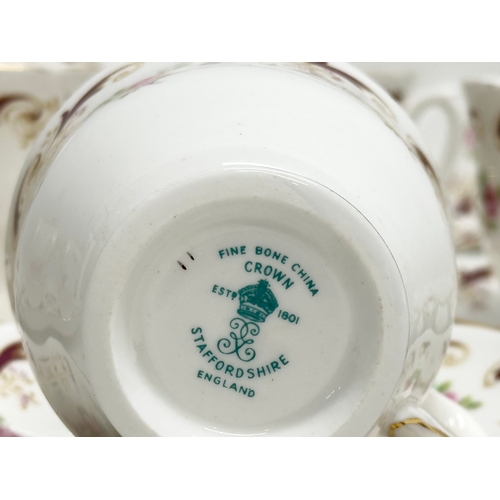 993F - A 21 piece Crown Staffordshire “Wentworth” tea service.