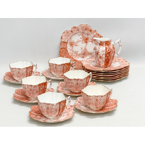 45 - Wileman & Co (early Shelley) Late 19th Century 21 piece tea service. 6027 pattern. Circa 1890.