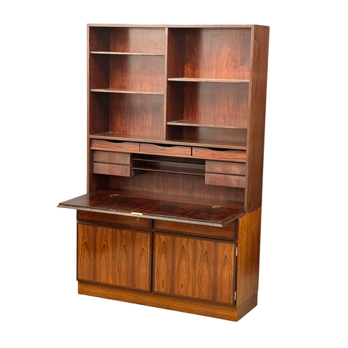 116 - A Danish Mid Century rosewood side cabinet, with dropdown writing bureau. 120x44x187.5cm.