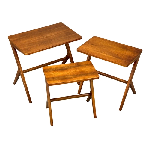 24 - Bengt Ruda for Nordiska Kompaniet. A 1950’s Swedish Mid Century “Walking” nest of tables. Designed b... 