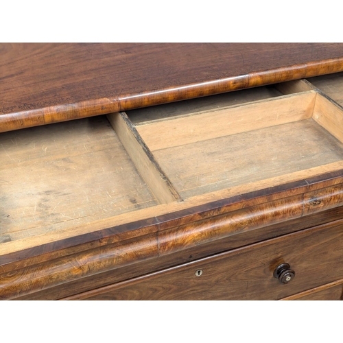 258 - A 19th Century Victorian mahogany chest of drawers with Mother of Pearl inlaid handles and key escut... 