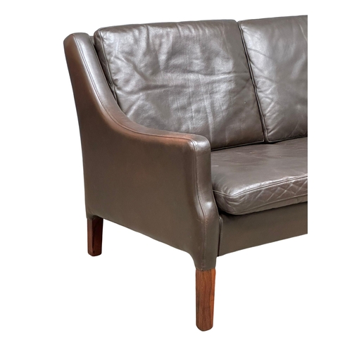 26 - Borge Mogensen. A Danish Mid Century rosewood and leather 2 seater sofa. Designed by Borge Mogensen ... 