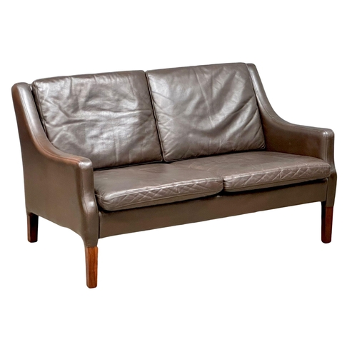 26 - Borge Mogensen. A Danish Mid Century rosewood and leather 2 seater sofa. Designed by Borge Mogensen ... 