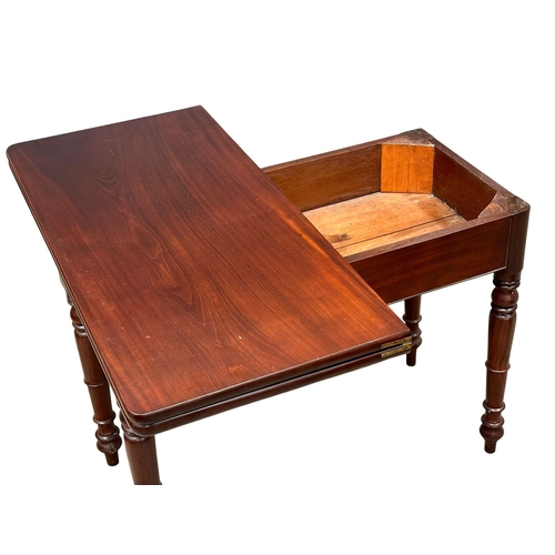 272 - A 19th Century Victorian mahogany turnover tea table. 106x49x76cm closed. 98x106x76cm open.(2)