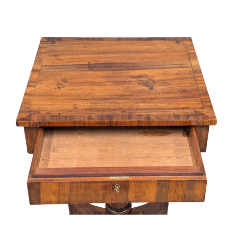 290 - A William IV rosewood pedestal side table with drawers and hidden compartment. Circa Early 1830s. 51... 