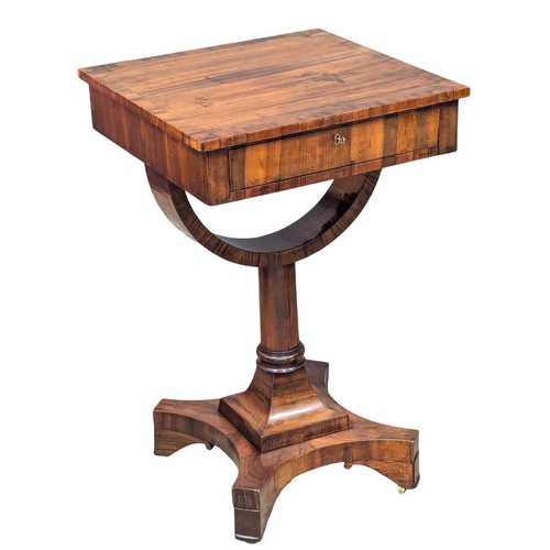 290 - A William IV rosewood pedestal side table with drawers and hidden compartment. Circa Early 1830s. 51... 