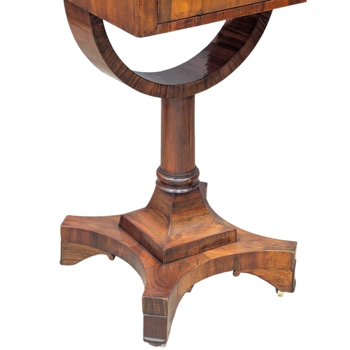 290 - A William IV rosewood pedestal side table with drawers and hidden compartment. Circa Early 1830s. 51... 